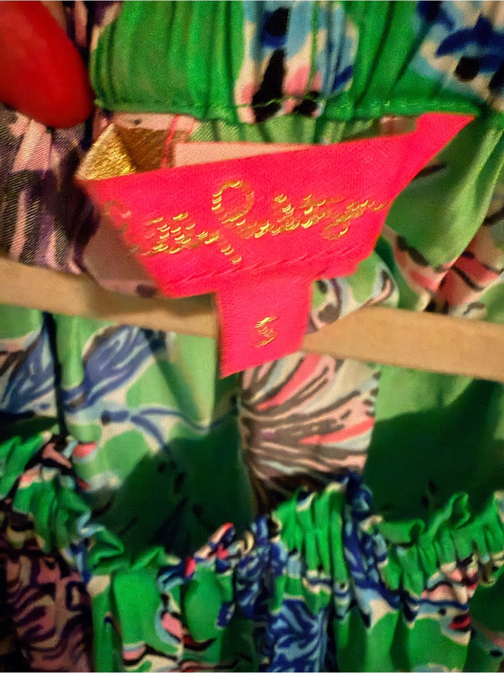 Lilly Pulitzer Green Off-Shoulder Floral Blouse - Picture 2 of 5